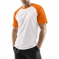 thumbnail image 3 of Godokuleh Men's Raglan Baseball T Shirts Cotton Crew Neck Short Sleeve T-Shirts Casual Soft Vintage Workout Athletic Tee Shirt Orange L, 3 of 6