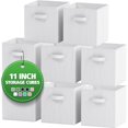 thumbnail image 2 of Fabric Storage Cubes for Cube Organizer - 8 Pack Heavy Duty White Storage Bins - 11 Inch Cube Storage Bin, Use As A Clothes Storage Box In Closet, Baskets For Shelves or Cubbies Storage Organizer, 2 of 4