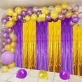 thumbnail image 5 of Vibrant Purple & Gold Foil Fringe Curtains for Graduation, Baby Shower, Eid Party Decorations - 3 Pack Photo Backdrop Streamers & Celebration Supplies, 5 of 7