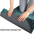 thumbnail image 3 of Teal Gold Marble Pattern Hot Yoga Mat Towel Non Slip for Hot Yoga - Quick-Drying Yoga Mat Cover with 4 Corner Pockets with Travel Bag - Hot Yoga Towel Non Slip Grip Moisture Wicking Sweat 70"x26", 3 of 6