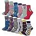 thumbnail image 3 of Different Touch 12 Pairs Pack Kids girls colorful creative Fun Novelty Design crew Socks (4-6, Assorted), 3 of 4