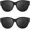 (2 Pack) Glossy Black+black, variant on Polarized Fit Over Sunglasses for Women Trendy Overszied Frame Shades (2 pack)