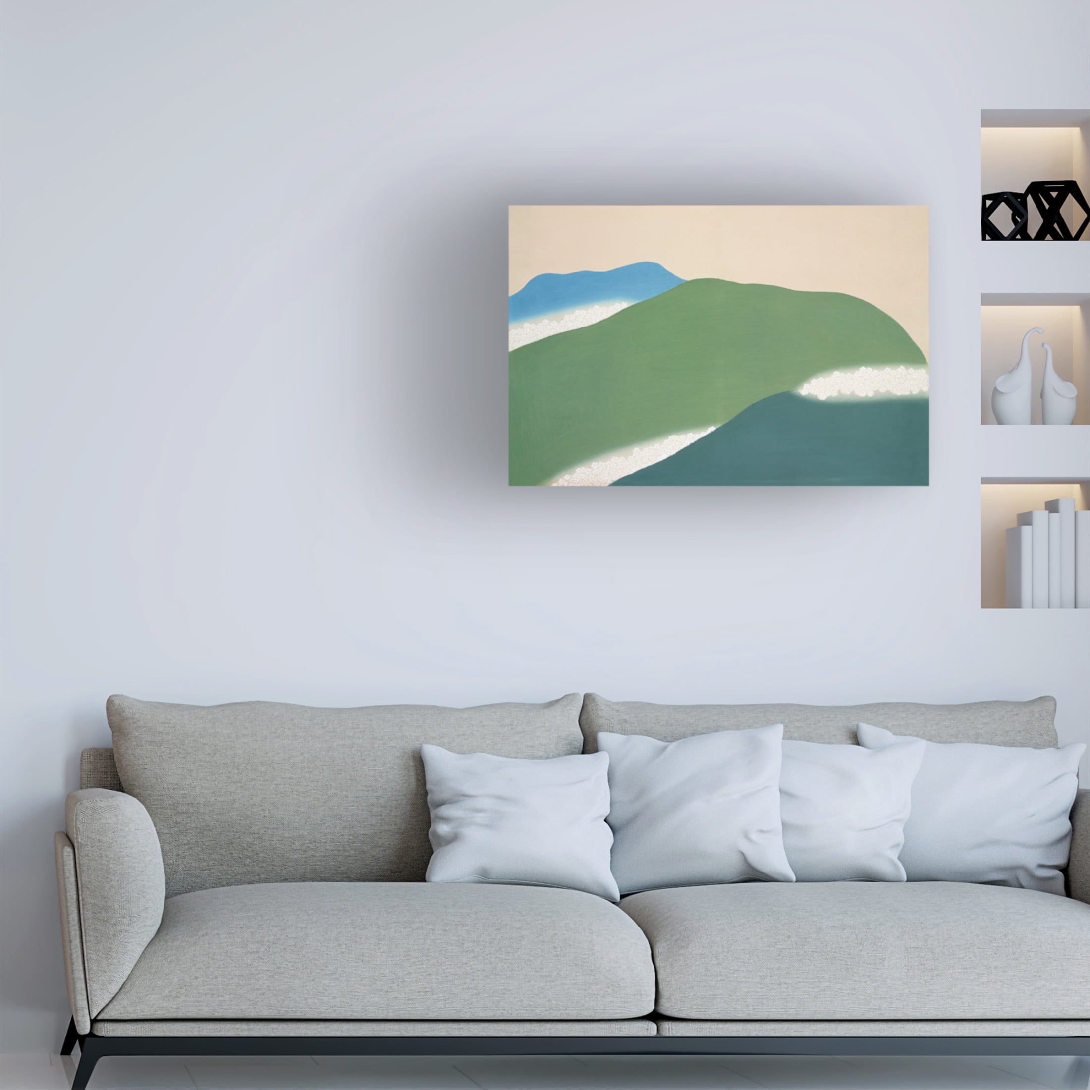 Trademark Fine Art Pictufy  Green mountains from Momoyogusa Canvas Wall Art
