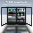 thumbnail image 3 of Coolski 7.4 Cu.ft Back Bar Cooler Commercial Undercounter Refrigerator with 2 Glass Door, Doe/ETL, 3 of 8