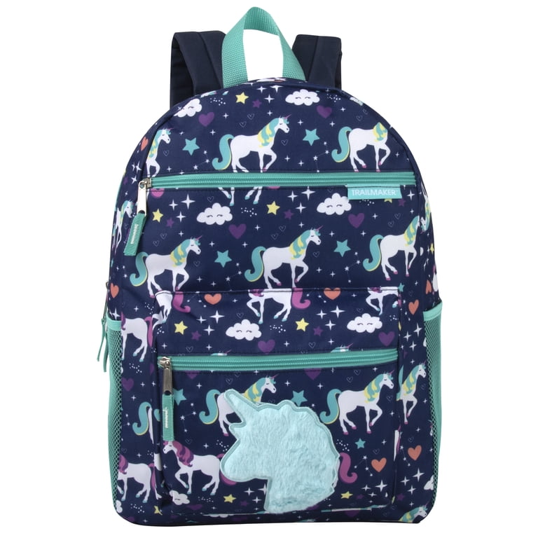 Trailmaker 17" Plush Unicorns Backpack, Colorful Print photo 6