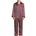 thumbnail image 1 of Conjunto de ropa de dormir de pijama sedoso de manga larga para hombre, 1 of 3