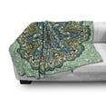 thumbnail image 3 of Ethnic Soft Flannel Fleece Throw Blanket, Abstract Flower Arrangement Mandala Style Nature Elements Vibrant, Cozy Plush for Indoor and Outdoor Use, 50" x 70", Pale Yellow Turquoise, by Ambesonne, 3 of 6