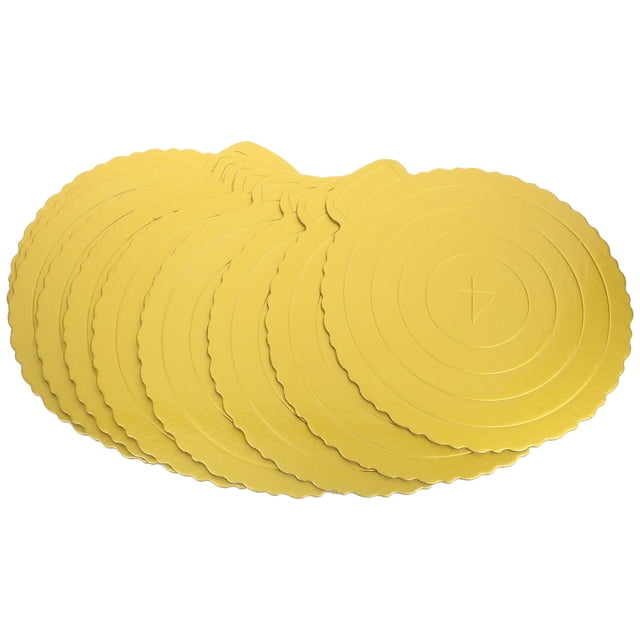 Mobutofu 10Pcs Cake Display Boards Golden Color Versatile Dessert Tray for Party Use
