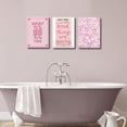thumbnail image 5 of Trendy Preppy Canvas Wall Art Framed Set of 3 Pink Lucky You Poster Prints Queen of Hearts Poker Aesthetic Pictures Retro Guest Check Decor Painting for Living Room Bedroom Bathroom 12x16in, 5 of 7