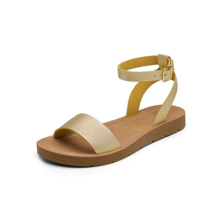 

Women’s One Band Ankle Strap Buckle Flat Sandals Women‘s Footwear