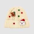 thumbnail image 2 of Lovskoo Novelty Green Santa Hat Adults Women and Men Knit Hat New Year Festival Fashion Casual Christmas Hat Beige, 2 of 4