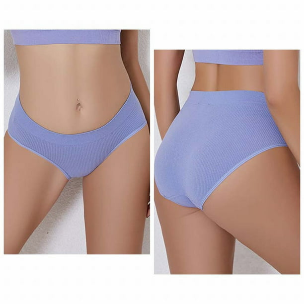 TOWED22 Women's Seamless Underwear No Show Stretch Bikini Panties Silky  Invisible Hipster(Blue,M) 