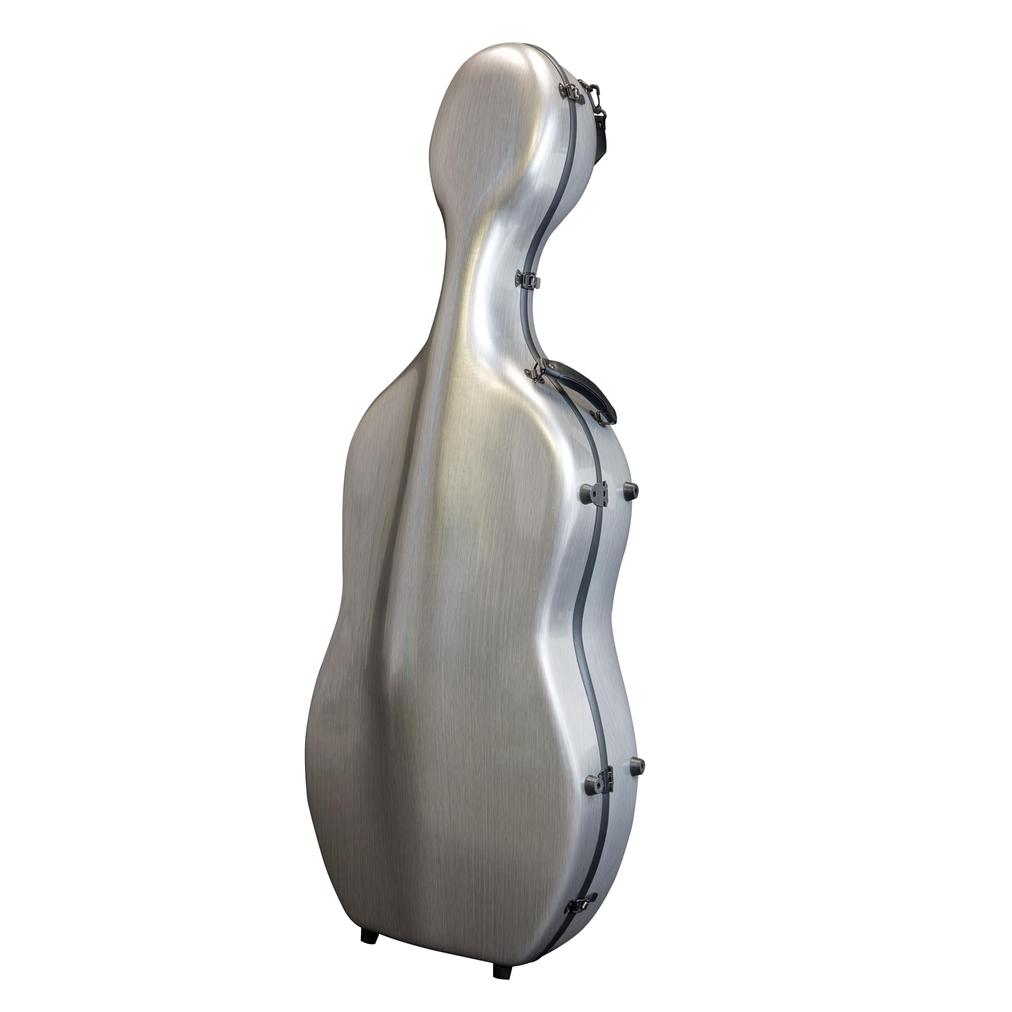 MI&VI CP-7001 Classic Polycarbonate Fiber Cello Case (Full Size) 4/4 with Wheels | Zipper Closure Bow Pockets | 8.5lb Lightweight | Tough Shell - by MI&VI Music (Gray)