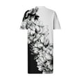 thumbnail image 4 of Yotami Women's Plus Size Beach Dress Lightweight Floral Print Short Sleeve Midi Dress with Pocket V-Neck Summer Sundress for Everyday, 4 of 4