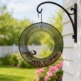 thumbnail image 5 of Carbon Steel Peanut Bird Feeder With Hanging Hook Hanging Wreath Birdfeeders Rustproof & Weatherproof Peanut Ring Squirrels Food Container For Outdoor Birds Squirrels Feeding (Black), 5 of 10