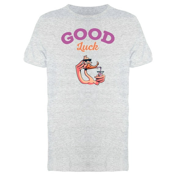 Stylish Duck Good Luck Slogan Tee Men's -Image by Shutterstock