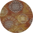 thumbnail image 1 of Unique Loom Tapis Floral Géométrique Moderne Extérieur 8' x 8' Ronde Rouille Rouge/or, 1 of 1