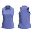 thumbnail image 5 of AHTJRT Womens Golf Shirts Sun Protection UPF 50+ V Neck Sleeveless T-Shirts Quick Dry Summer Workout Running Tennis Tank Tops Blue XL, 5 of 10
