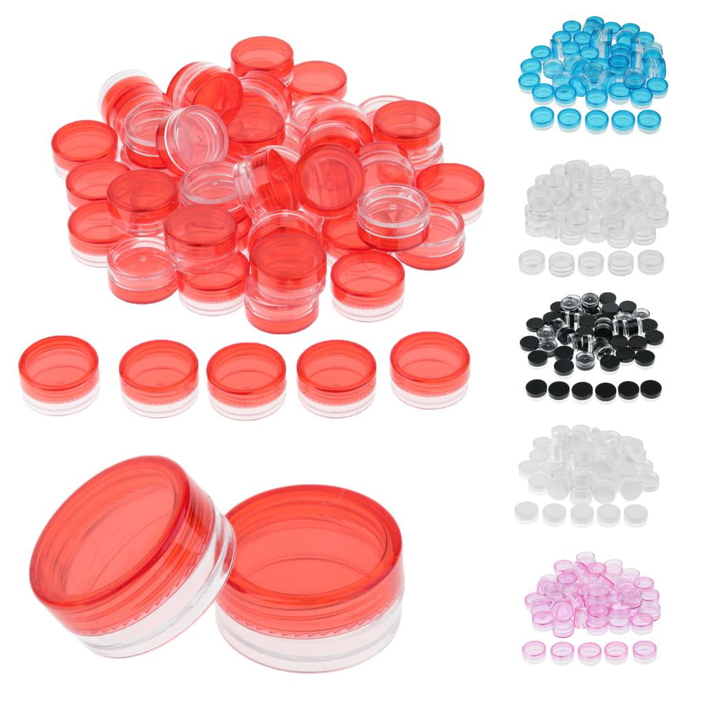 50Pcs Cream Jar Empty Jar Cosmetic Container with Screw for Lip , , Peelings - Black