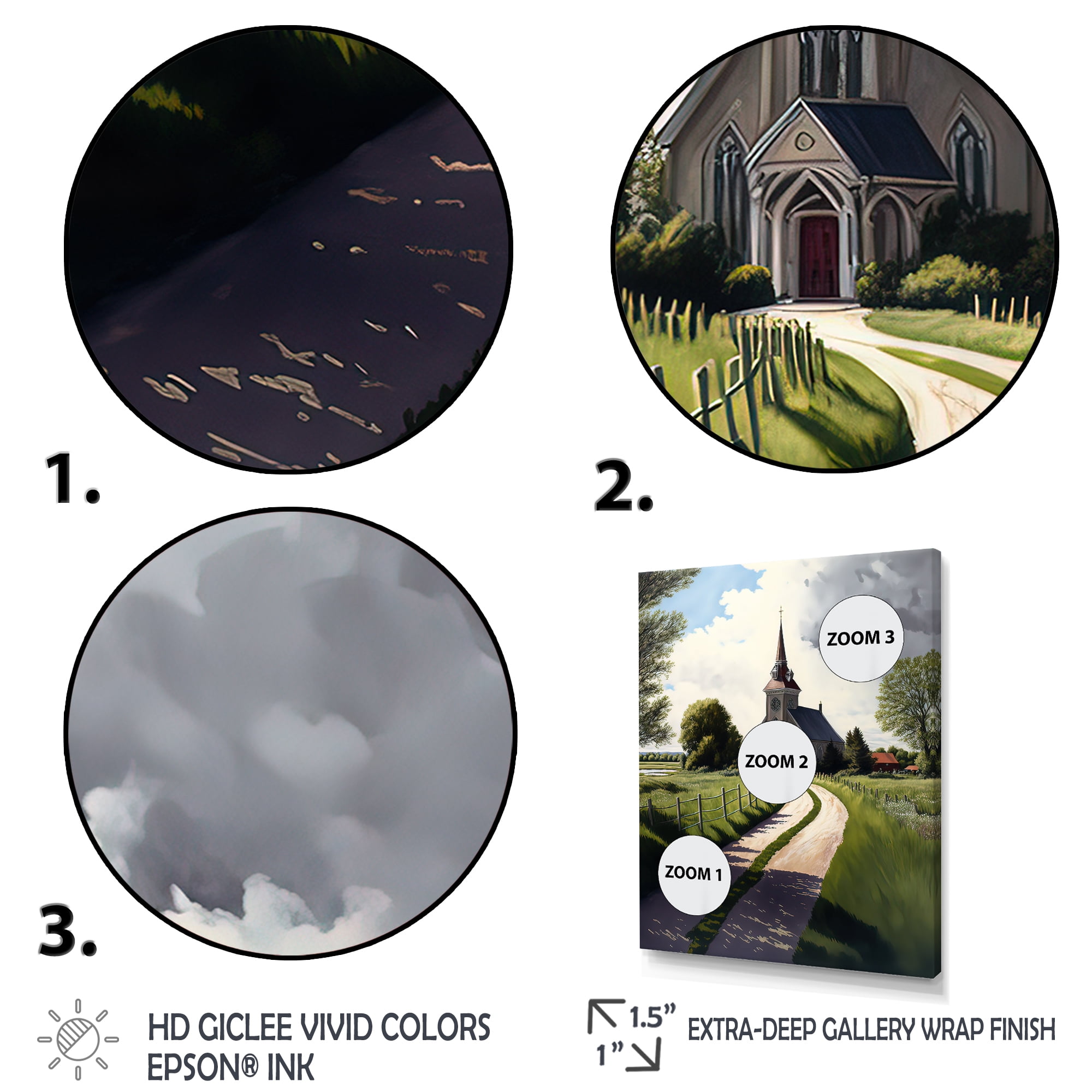 Designart Winding Path To Church I Canvas Wall Art