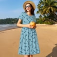 thumbnail image 4 of Daiia Robes Mignonnes à Imprimé Requin pour Femmes 2025 Robes Tendance à Manches Courtes Décontractées Amples et Fluides Maxi Robes de Soleil, 4 of 6