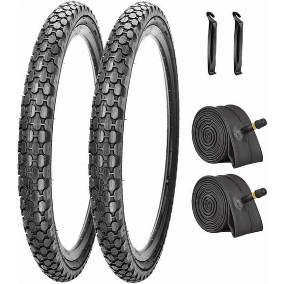 2 Pack 26" Bike Tire 26 x 2.125 Inch Folding Replacement Beach Cruiser Bike Tires with Inner Tube
