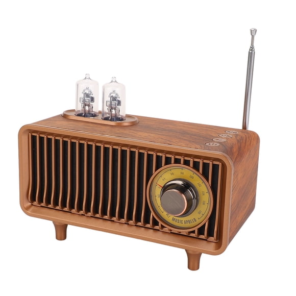 Speaker Vintage Speaker with Ambient Light Wireless 5.0 Rechargeable Retro Speaker FM Radio for Desktop Ornament
