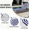 thumbnail image 2 of Geemuslly Outdoor Chaise Lounge Cushion 72x21 Inch With Headres - Waterproof Patio Chair Cushions Non-Slip with Ties, Fade Resistant for Pool Beach Garden Recliner,Blue & White Stripes,1Pcs, 2 of 7