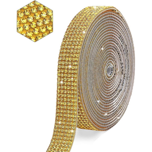 Self Adhesive Crystal Rhinestone Ribbon Strips, 1 Yard Diamond Ribbon Bling Rhinestone Sticker Rhinestone for Crafts,Wedding,Christmas Part