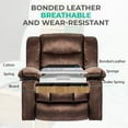 thumbnail image 3 of Aukfa Oversized Rocker Massage Chair,Swivel Manual Recliner Chair for Living Room, Heating,Velvet,Brown, 3 of 7