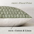 thumbnail image 2 of Vintage Floral Pillow Covers Set of 2 Neutral 18x18 inch Farmhouse Cushions For Boho Home Deco, Green, 2 of 7