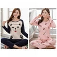 thumbnail image 2 of Fashion new cute O-neck long-sleeved trousers casual pajamas suit ladies home service suit, 2 of 14