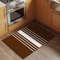 thumbnail image 2 of 2x3 Ft Entryway Area Rug, Brown White Stripe Kitchen Rug Runner Washable Floor Mat, Modern Rustic Vertical Striped Non Slip Indoor Door Mat Throw Carpet for Bathroom Living Room Bedroom, 2 of 8