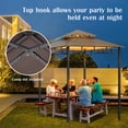 thumbnail image 2 of Haverchair 8x8 FT Grill Gazebo with Side Awning, 2-Tier Barbecue Canopy Shelter with 2 Shelves, 7 Hanging Hooks, Bottle Opener, Outdoor Grilling Awnings Tent for Backyard Garden Poolside, 2 of 8