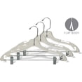 thumbnail image 2 of INTERNATIONAL HANGER Heavy-Duty Clear Plastic Combo Hanger for Tops or Pants, 100 Pack, 2 of 4