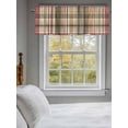 thumbnail image 4 of Kitchen Valances for Window, Retro Farmhouse Checkered Plaid Light Filtering Rod Pocket Valance Curtain, Abstract Lattice Stripe Short Curtains Window Topper for Bedroom Bathroom Living Room 54x18in, 4 of 8