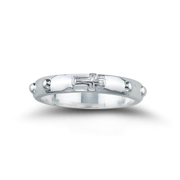 Sterling Silver Rosary Ring, Size 5