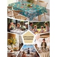 thumbnail image 6 of Green Boho Tablecloth Square Table Cloth 54x54,Waterproof Outdoor Table Cloth Covers Decorative Table Protector,Shabby Vintage Ethnic Abstract Floral Art Washable Kitchen Party Dinning Table Cover, 6 of 8