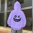 thumbnail image 4 of SonxaHe Little Boy's Hoodie Fleece Cartoon Graphic Hooded Top with Pocket Streetwear Sports Active Hoodie for Kids Purple,Size 7-8, 4 of 8