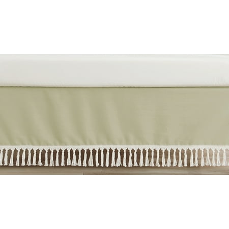 UPC: 0846480098676 | Watercolor Floral Garden Solid Sage Green Dust Ruffle Crib Skirt Girl by Sweet Jojo Designs