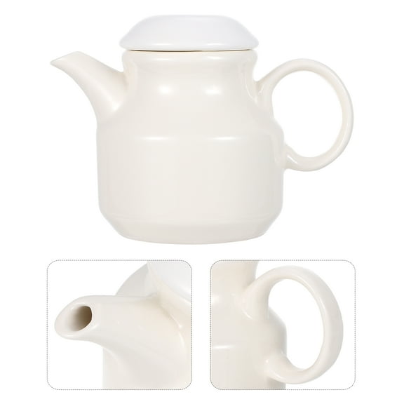 Pawsdot 1Pc Ceramic Sauce Pitcher White Multipurpose Gravy Cup with Lid