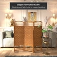 thumbnail image 2 of Red Lantern 4 ft. Short Fiber Weave Folding Screen - Dark Beige - 3 Panels, 2 of 7