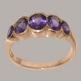 thumbnail image 2 of LBG British Made Stunning 10k Rose Gold Natural Amethyst Womens Band Ring - 33 size options - Size 8.5, 2 of 6
