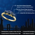 thumbnail image 2 of Gem Stone King 18K Yellow Gold Plated Silver Blue Mystic Topaz Engagement Ring for Women | 2.00 Cttw | Round 6MM | Gemstone November Birthstone | Size 5, 2 of 6