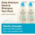 thumbnail image 5 of Aveeno Baby Daily Moisture Wash & Shampoo, Oat Extract, 2 x 12 fl. oz, 5 of 10