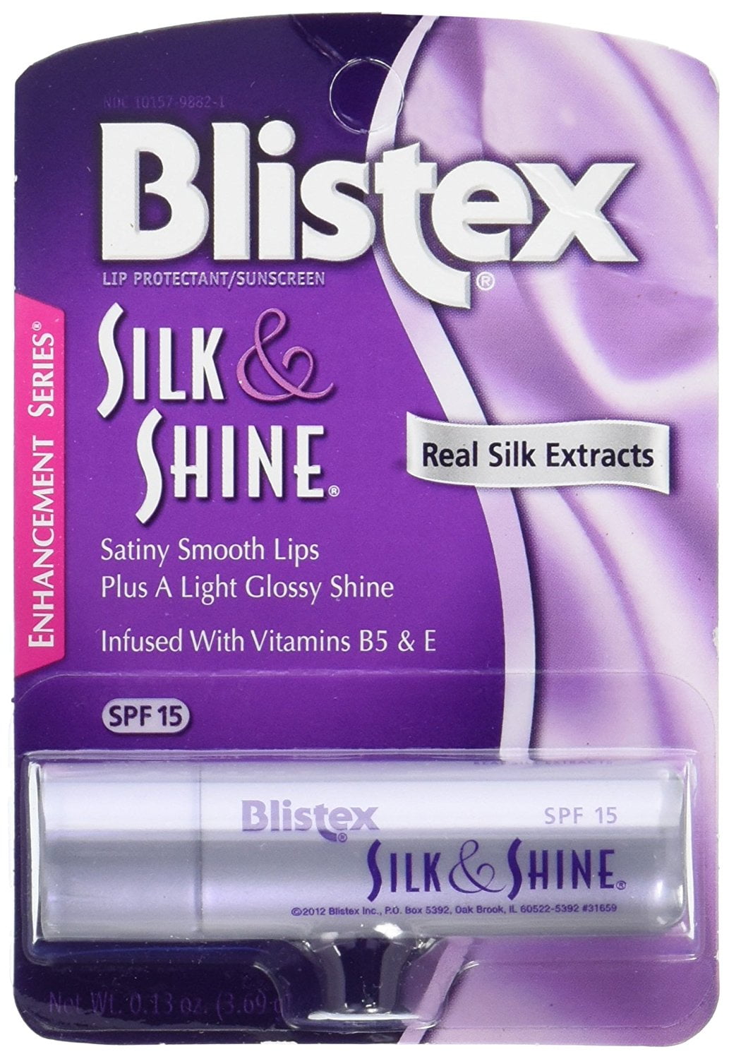 Silk & Shine, SPF 15 (Pack of 4), Silk Extracts for Unique Satiny Feel By Blistex