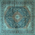 thumbnail image 1 of Ahgly Company Indoor Square Persian Light Blue Traditional Area Rugs, 4' Square, 1 of 4