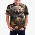 thumbnail image 2 of Salouo Cute Fallen Leaf Koala for Men's Short Sleeve Polo Shirts,Polo Shirts for Men Performance Short Sleeve Golf Shirt Athletic Casual Collared T-Shirt-Small, 2 of 8