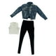 thumbnail image 4 of Chaqueta vaquera para mujer a escala 1:6, figura femenina de cosplay, ropa corporal para mujer de 12 pulgadas Azul oscuro, 4 of 9