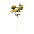 thumbnail image 2 of Detalles decorativos – flores artificiales, ramo de rosas artificiales sin mantenimiento, multicolor naranja, blanco-amarillo, tallo de 18,9 pulgadas, 2 of 8